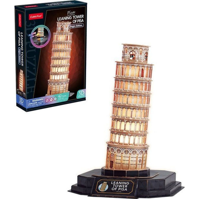 3D LED puzzle Šikmá věž v Pise (noční verze)