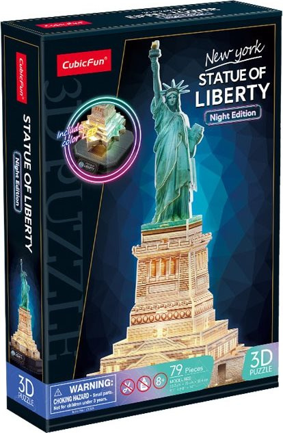 3D LED puzzle Socha Svobody (noční verze)