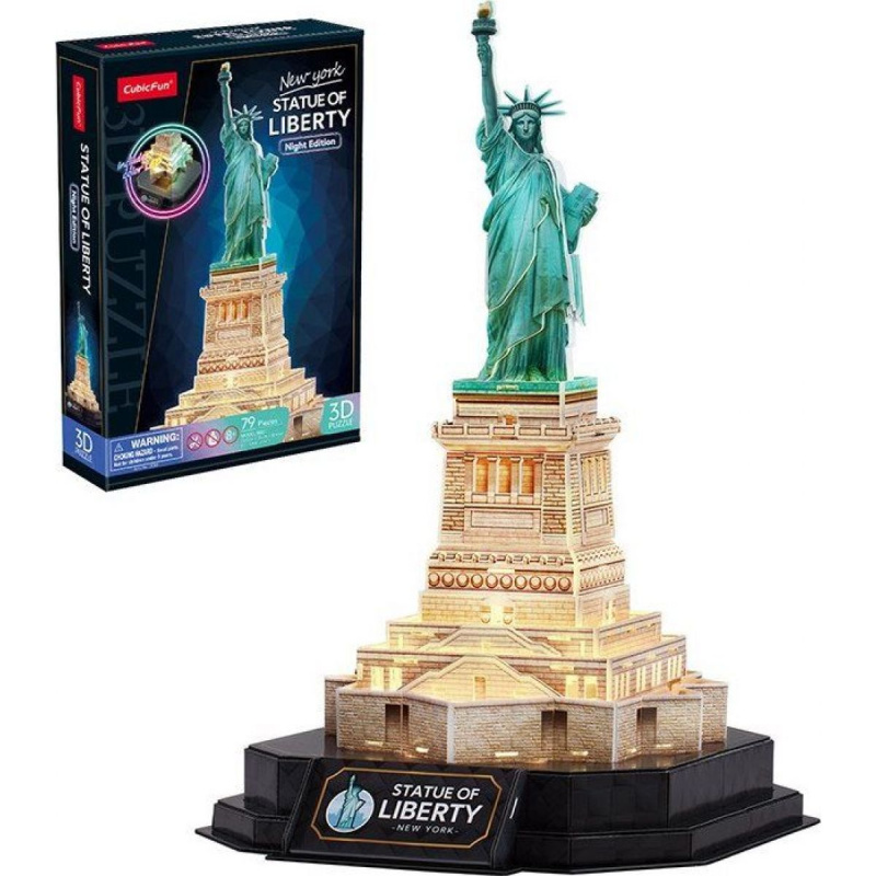 3D LED puzzle Socha Svobody (noční verze)
