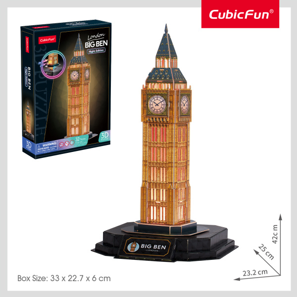 Puzzle 3D Big Ben (noční verze)