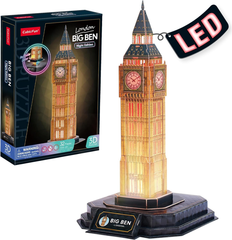 Puzzle 3D Big Ben (noční verze)