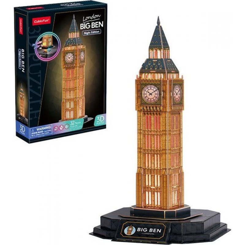 Puzzle 3D Big Ben (noční verze)