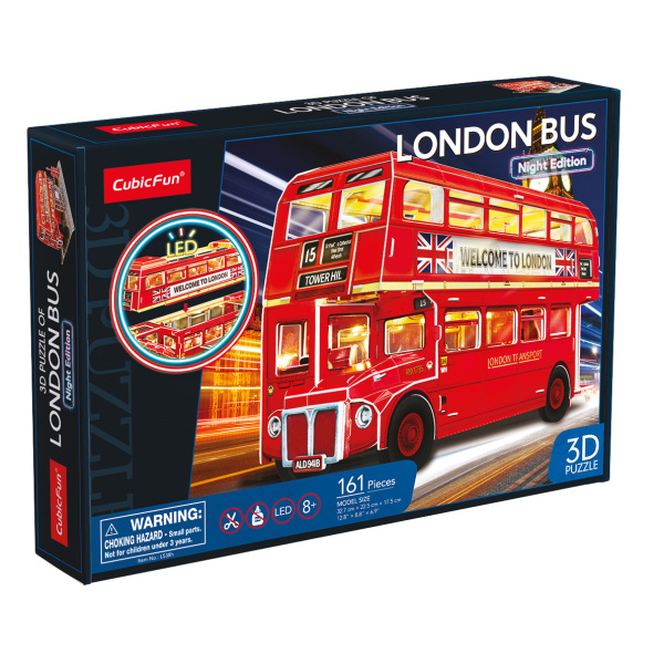 CubicFun 3D puzzle svítící Londýnský autobus 161 ks