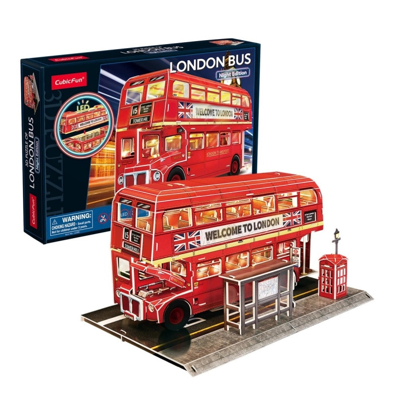 CubicFun 3D puzzle svítící Londýnský autobus 161 ks