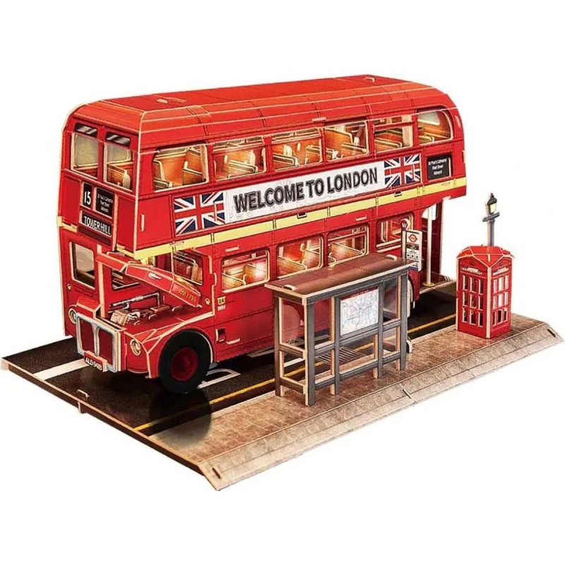 CubicFun 3D puzzle svítící Londýnský autobus 161 ks