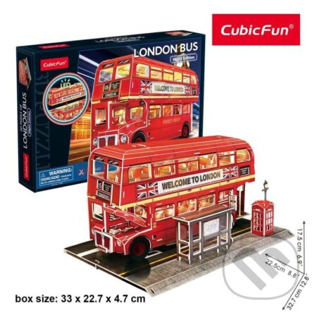 CubicFun 3D puzzle svítící Londýnský autobus 161 ks
