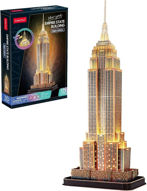 CubicFun 3D puzzle Empire State Building LED 37 ks