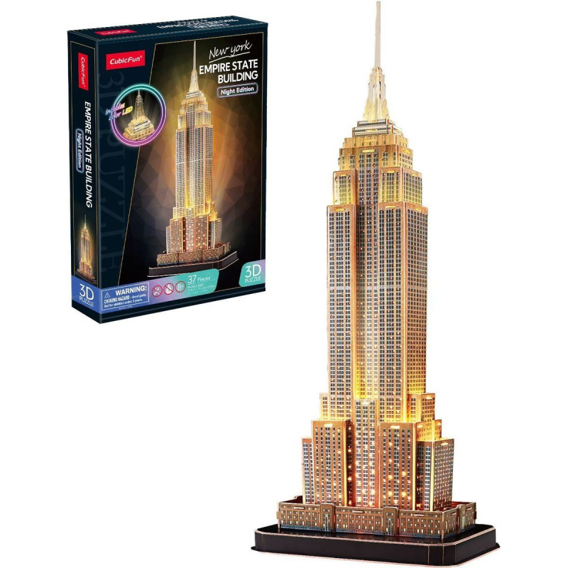 CubicFun 3D puzzle Empire State Building LED 37 ks