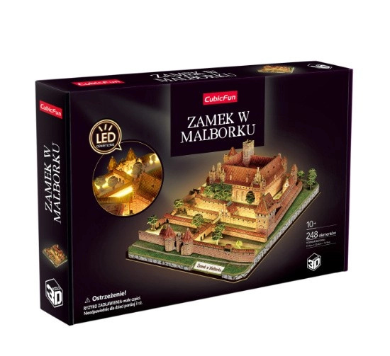 3D puzzle CubicFun hrad Malbork s LED osvětlením - 1 kus