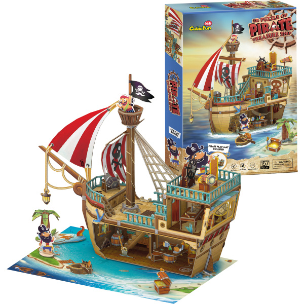 3D puzzle pirátská loď s pokladem
