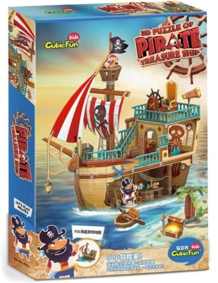 3D puzzle pirátská loď s pokladem