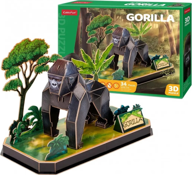 CUBICFUN 3D puzzle Gorila 34 dílků