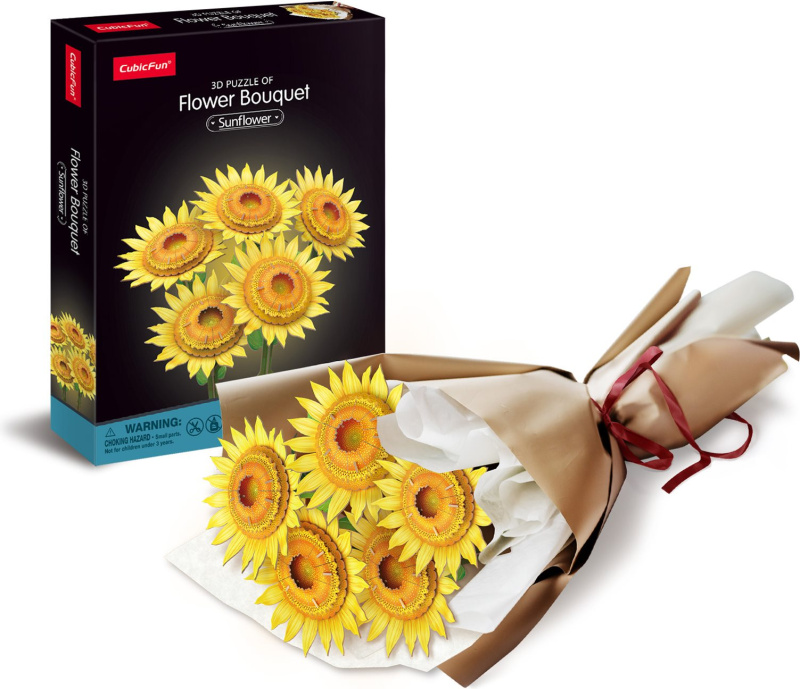 3D puzzle velká kytice – slunečnice