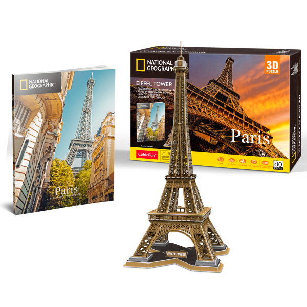 Puzzle 3D National Geographic Paříž Eiffelova věž 80 dílků
