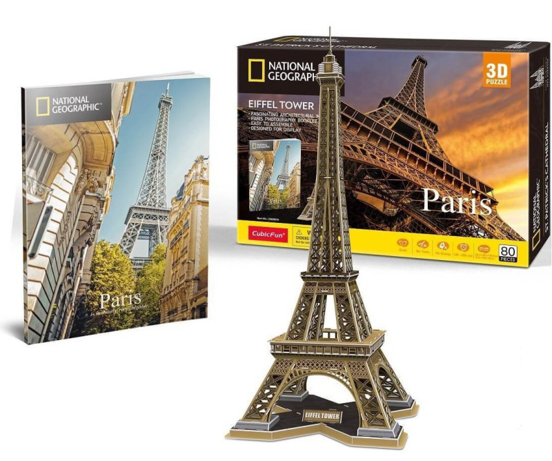 Puzzle 3D National Geographic Paříž Eiffelova věž 80 dílků