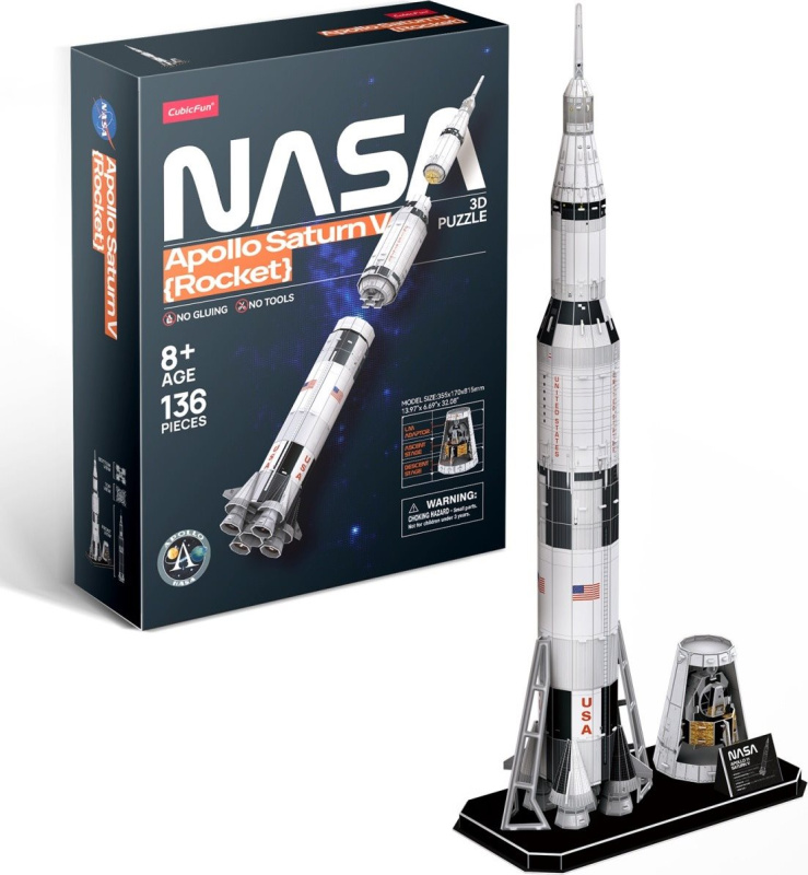 Puzzle 3D Apollo Saturn raketa