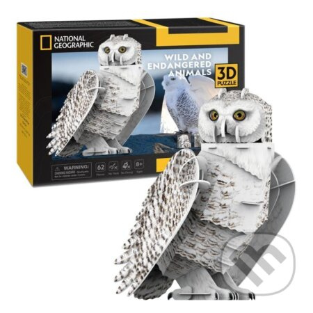 CUBICFUN 3D puzzle National Geographic: Sněžná sova 62 dílků