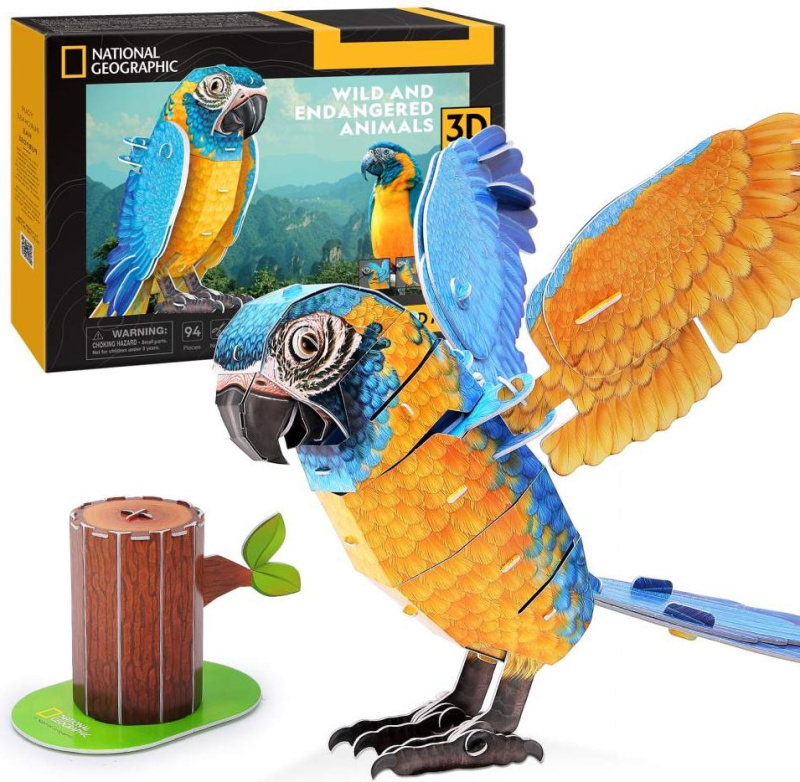 3D puzzle 88 dílků Ara safír