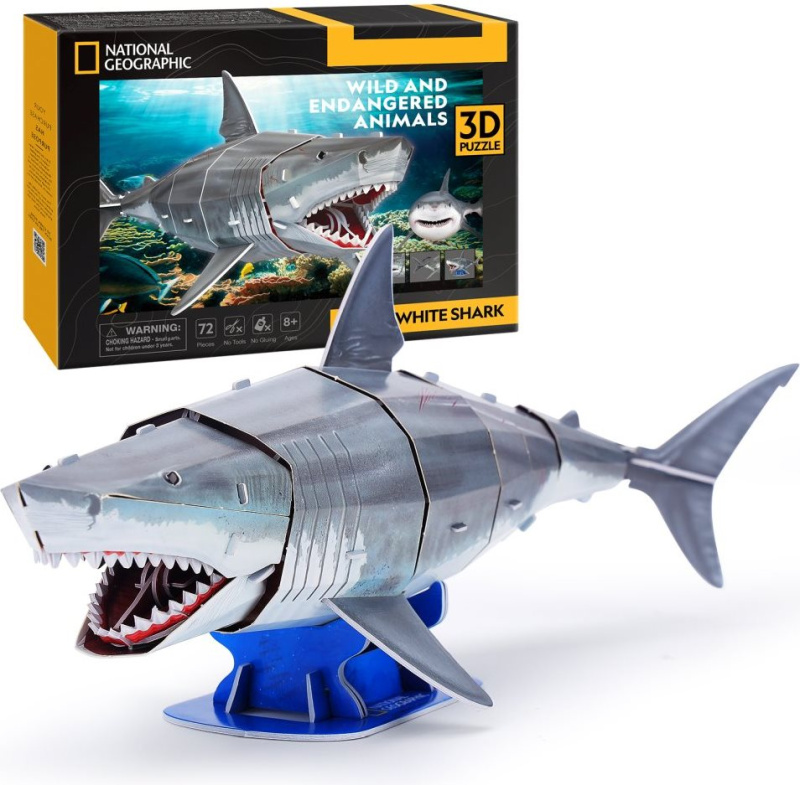 3D puzzle 78 dílků Bílý žralok