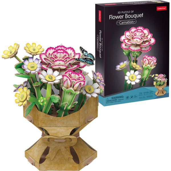 Puzzle 3D Buket květin Karafiáty