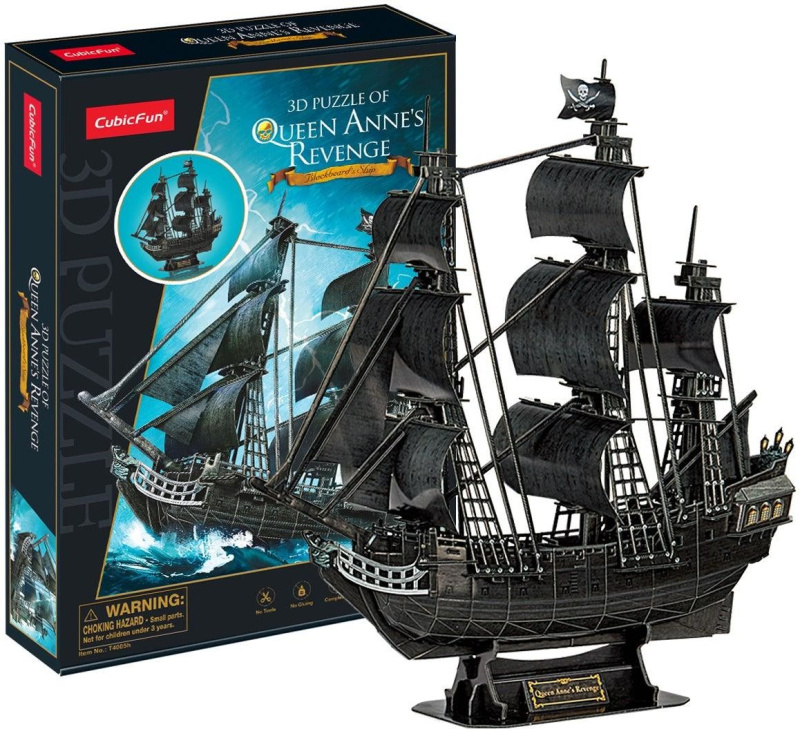 Cubicfun 3D puzzle Pirátská loď Queen Anne's Revenge 155 dílků