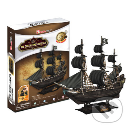 Cubicfun 3D puzzle Pirátská loď Queen Anne's Revenge 155 dílků