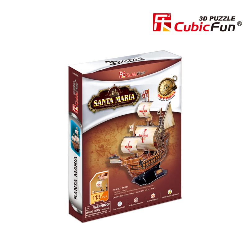 CubicFun 3D puzzle Loď Santa Maria 113 ks