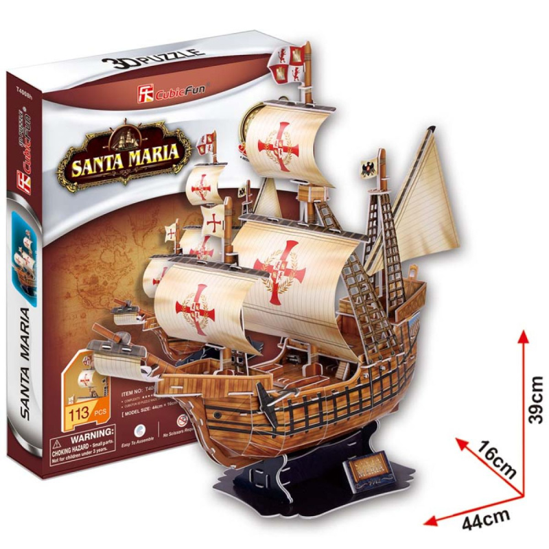 CubicFun 3D puzzle Loď Santa Maria 113 ks