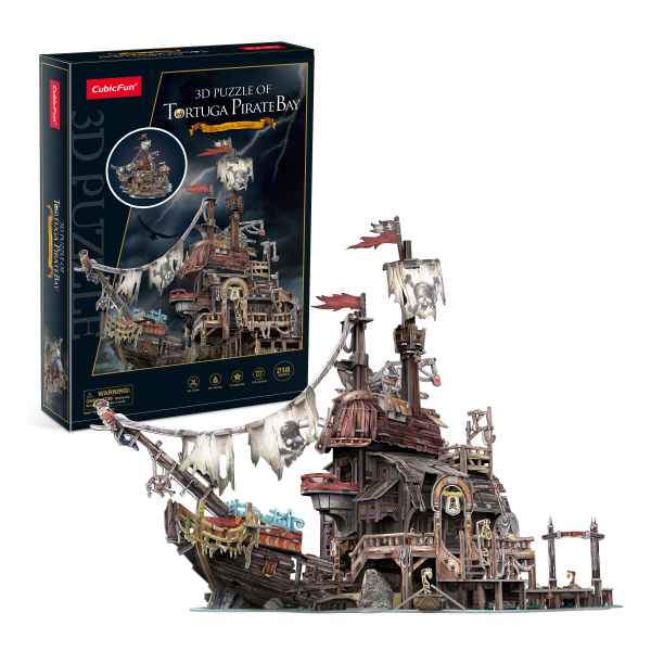 Puzzle 3D Pirátský přístav Tortuga - puzzle z kategorie 3D puzzle