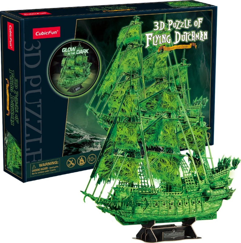 CubicFun 3D puzzle plachetnice Bludný Holanďan svítící ve tmě
