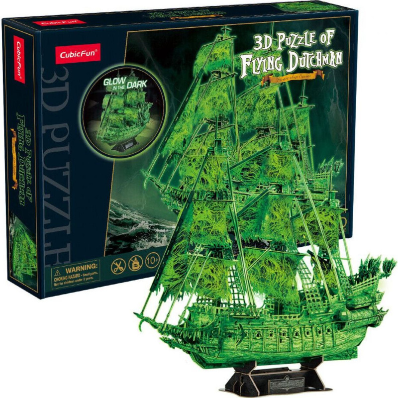 CubicFun 3D puzzle plachetnice Bludný Holanďan svítící ve tmě