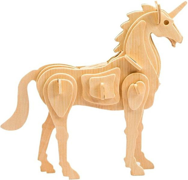 Jednorožec (Dřevěné 3D puzzle) - puzzle z kategorie Maxi dílky