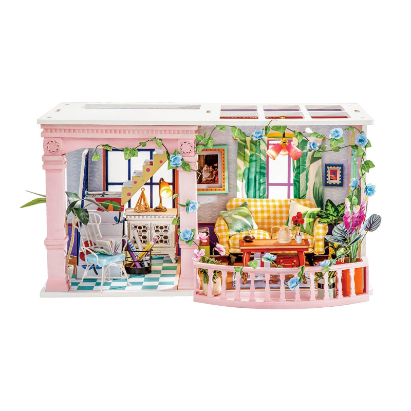 HABARRI Miniatura domečku DIY Roztomilá terasa Sweet Patio
