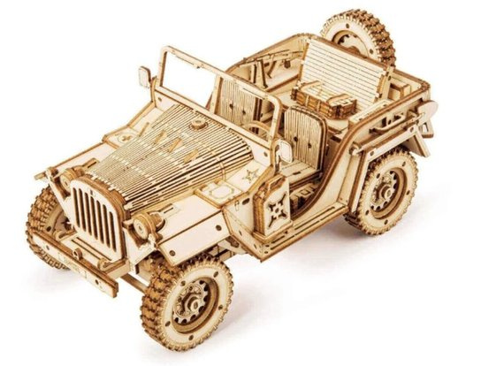 Armádní džíp - 3D dřevěné puzzle