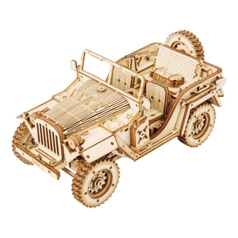 Armádní džíp - 3D dřevěné puzzle