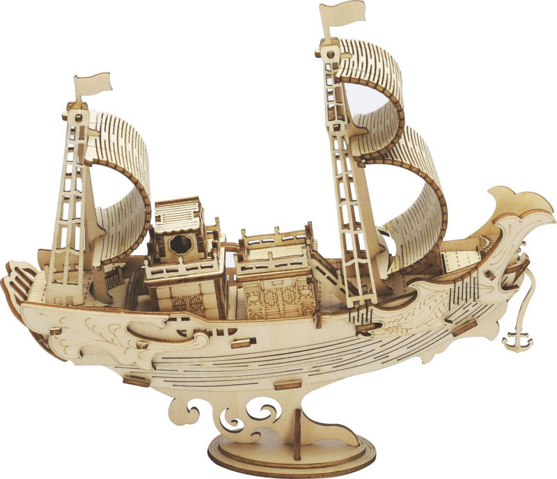 Robotime dřevěné 3D puzzle Japonská plachetnice TG307 91 ks