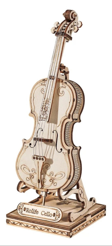 Robotime Rolife 3D dřevěné puzzle Violoncello 58 ks