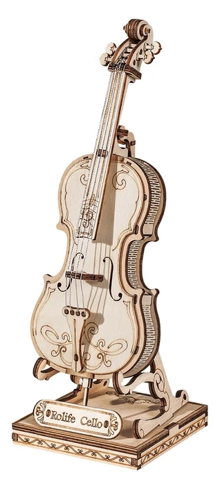 Robotime Rolife 3D dřevěné puzzle Violoncello 58 ks