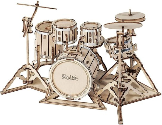 Robotime Rolife 3D dřevěné puzzle Souprava bicích nástrojů 246 ks