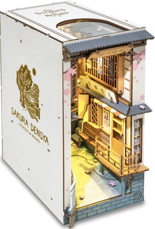 RoboTime Zarážka na knihy miniatura domečku Sakurová ulička