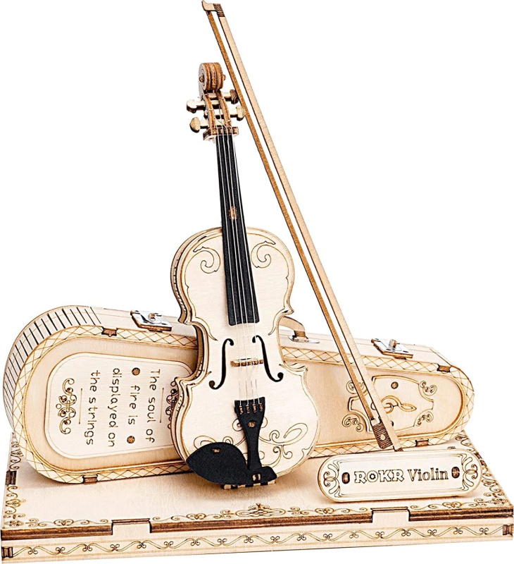 Robotime Rokr 3D dřevěné puzzle Houslové Capriccio 82 ks