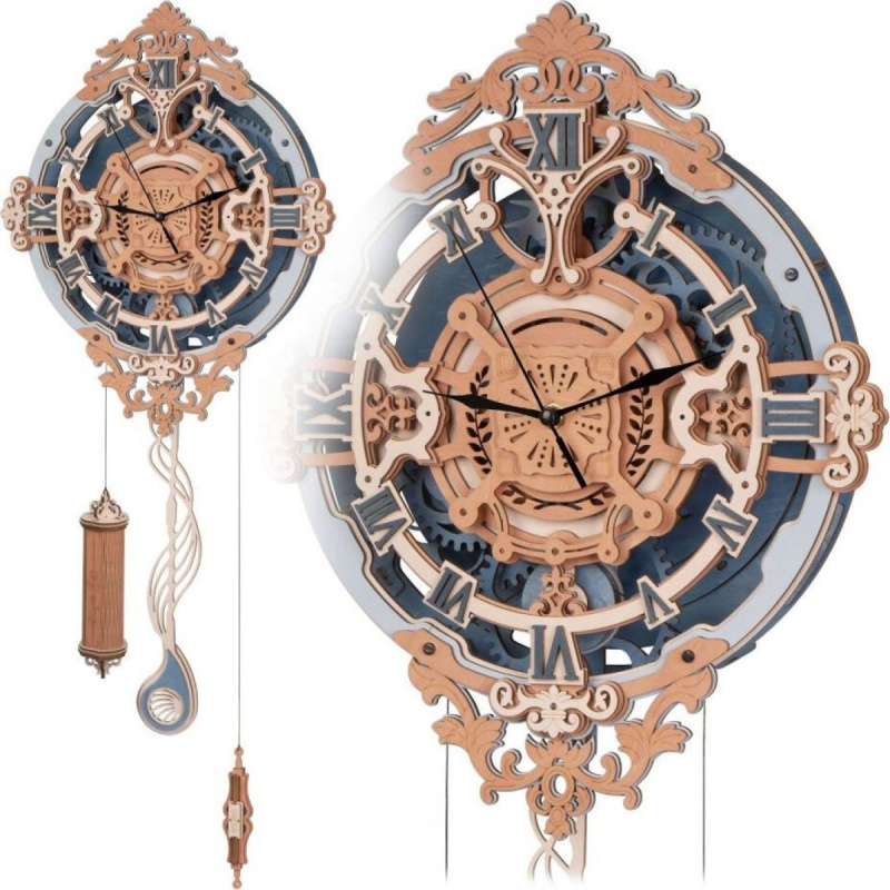 ROBOTIME Rokr 3D dřevěné puzzle Romantické nástěnné hodiny 231 ks