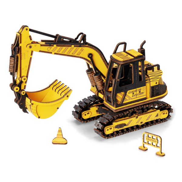 Robotime Rokr 3D dřevěné puzzle Bagr 395 ks