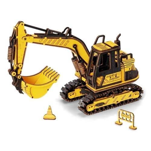 Robotime Rokr 3D dřevěné puzzle Bagr 395 ks