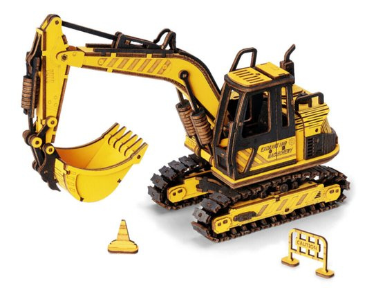 Robotime Rokr 3D dřevěné puzzle Bagr 395 ks