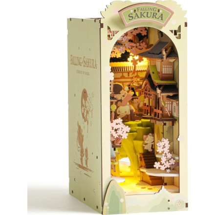RoboTime 3D Puzzle Zarážka na knihy "Falling Sakura" (dřevěná)