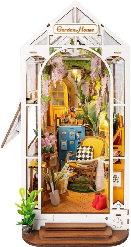RoboTime 3D puzzle Zarážka na knihy Garden House (dřevěná)