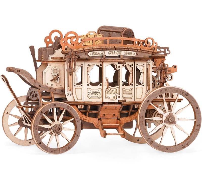 ROKR Dřevěné mechanické 3D puzzle Dostavník 199 ks
