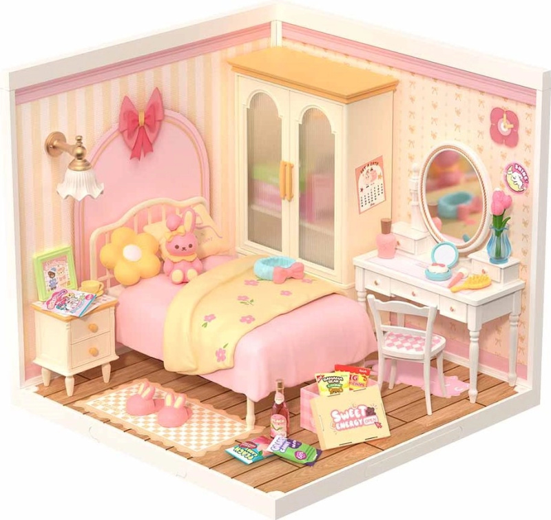 Rolife DIY domeček – ložnice s LED osvětlením, 105 dílků