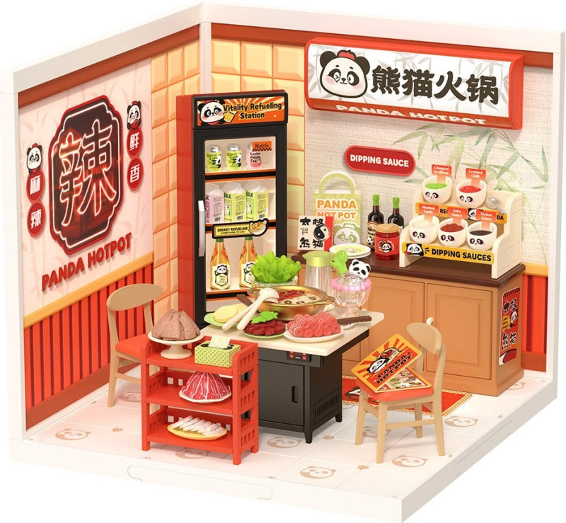 Robotime Rolife DIY domeček: asijská restaurace s LED osvětlením, 127 dílků